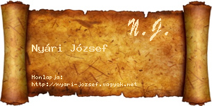 Nyári József névjegykártya